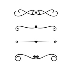 flowers, design elements.Vector design element.Gold text dividers doodle set. Wedding decorative elements. ornament, borders, floral, vintage line separators. Hand drawn vector illustration.