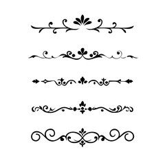 flowers, design elements.Vector design element.Gold text dividers doodle set. Wedding decorative elements. ornament, borders, floral, vintage line separators. Hand drawn vector illustration.