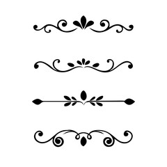 flowers, design elements.Vector design element.Gold text dividers doodle set. Wedding decorative elements. ornament, borders, floral, vintage line separators. Hand drawn vector illustration.