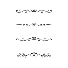 flowers, design elements.Vector design element.Gold text dividers doodle set. Wedding decorative elements. ornament, borders, floral, vintage line separators. Hand drawn vector illustration.