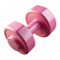 Shiny pink dumbbell icon for fitness and health themes