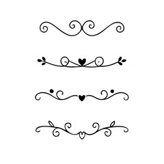 flowers, design elements.Vector design element.Gold text dividers doodle set. Wedding decorative elements. ornament, borders, floral, vintage line separators. Hand drawn vector illustration.