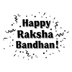 Fototapeta premium Happy Raksha Bandhan greeting with decorative elements. Simple, celebratory graphic design for a holiday in India. General public. holiday greeting. various locations -