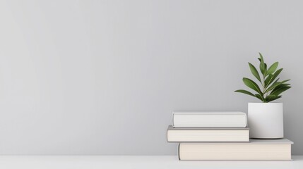 Minimalist Stack of Book Stack of three books with varying shades of gray, minimalist and modern design