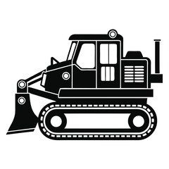 Monochrome Bulldozer Illustration a Symbol of Heavy Equipment and Construction