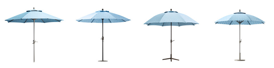 Blue Striped Patio Umbrellas - Outdoor Summer Relaxation