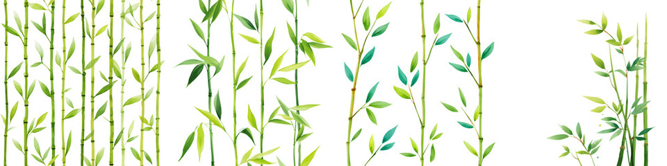 Obraz premium Watercolor Bamboo Stalks: Asian-Inspired Design Elements