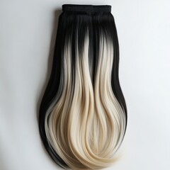 single piece clip in straight black mixed blonde piano color synthetic hair extensions