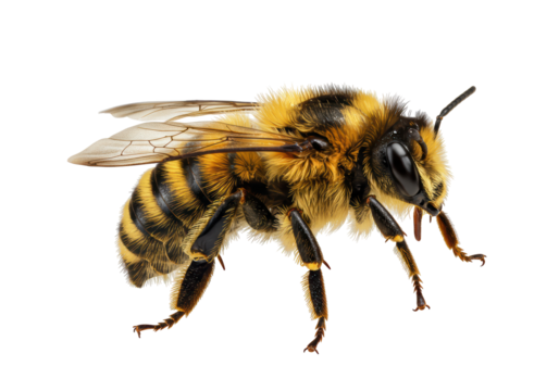 Isolated Detailed Bumble Bee Pollinating Insect