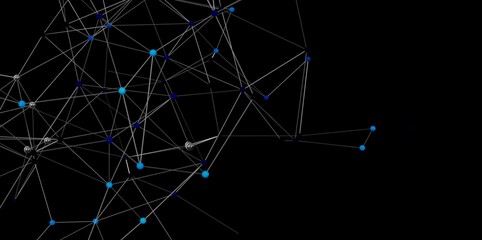 Digital network graphic.  Abstract background with nodes and connections. Ideal for technology, AI, and connectivity concepts.