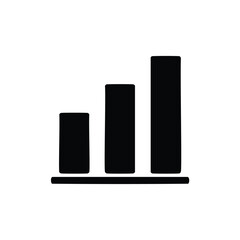 Black bar chart with ascending bars on white background graph data
