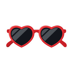 Red heart shaped sunglasses with black lenses eyewear accessory