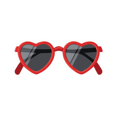 Red heart shaped sunglasses with dark lenses eyewear accessory
