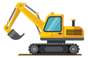 A Cheerful Cartoon Excavator Ready for a Day of Construction and Imaginative Play