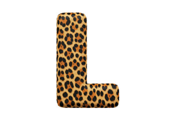 Isolated Leopard Print Letter L