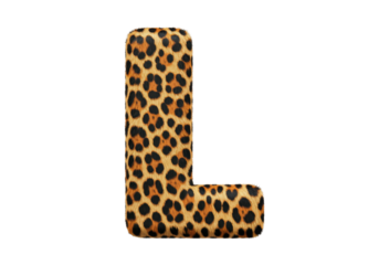 Isolated Leopard Print Letter L