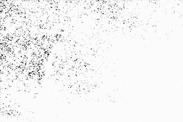 Abstract noise. Small particles of debris and dust. Distressed uneven background. Grunge texture overlay with rough and fine grains isolated on white background. illustration.
