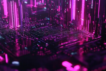 Exploring the vibrant digital landscape of a futuristic cyberspace, Abstract futuristic cyberspace or metaverse with computer code Seamless