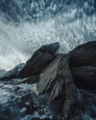 Icy Formations and Rugged Rocks
