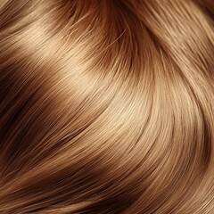 Texture of light brown smooth hair close-up.