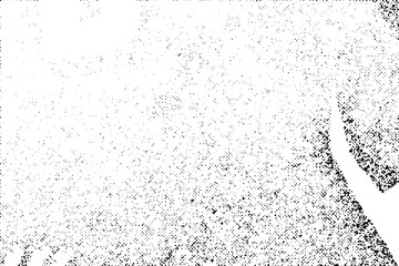 Abstract noise. Small particles of debris and dust. Distressed uneven background. Grunge texture overlay with rough and fine grains isolated on white background. illustration.