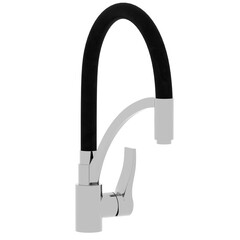 3d render modern kitchen faucet black handle with transparent background