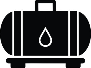 fuel tank icon vector silhouette on transparent background