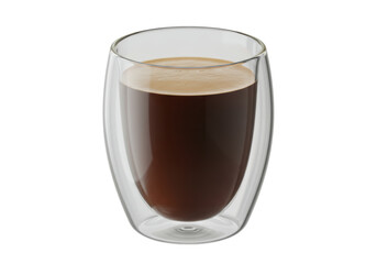Isolated Transparent Double Walled Glass with Coffee