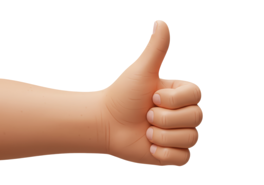 Isolated Human Hand Giving a Thumbs Up Gesture