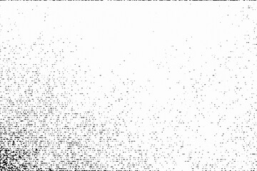 Grunge Urban Background Texture. Specks debris Overlay Distress Grainy Grungy Effect. Isolated Black on White Background with dust, noise and grain. Minimal Rough halftone design