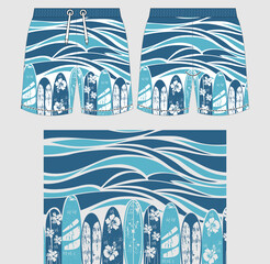 Surfing shorts design vector illustration