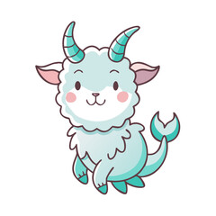Capricorn — Fluffy Goat with Fish Tail
