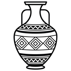 "Antique Flower Pot Line Art Vector - Adobe Stock"
