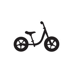Fototapeta premium Simple toddler trike silhouette. small three wheeled bike designed for beginner riders.