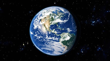 Obraz premium The Earth with auroras and polar lights, from space - .