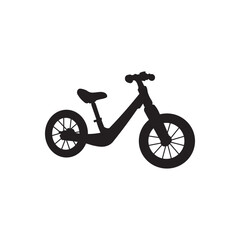 Fototapeta premium Minimalist balance bike silhouette. child’s pedal free bicycle promoting early balance skills.