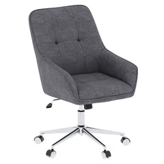 3d render gray fabric office chair with transparent background