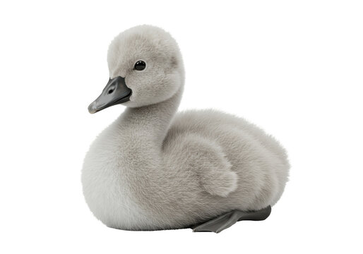 Isolated Adorable Fluffy Swan Cygnet Displaying Innocence and Grace - Powered by Adobe