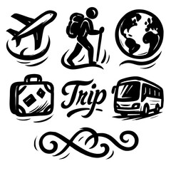 Global Travel and Adventure Icons Set