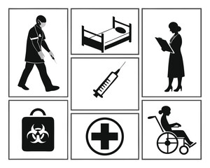 Clean minimalist icon set featuring diverse symbols and graphics