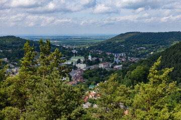 Obraz premium Aerial view of old old town of Kremenets in Western Ukraine