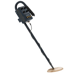 3d render vintage metal detector device with transparent background