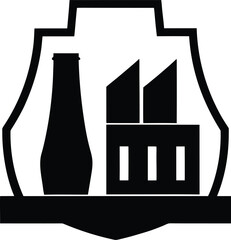 glass manufacturing icon vector silhouette on transparent background