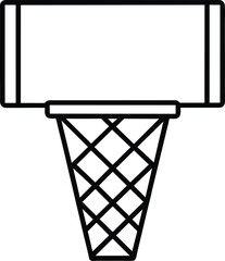 basketball hoop with net icon in flat style