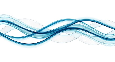 Abstract Blue Wave Lines Elegant Swirling Design Background