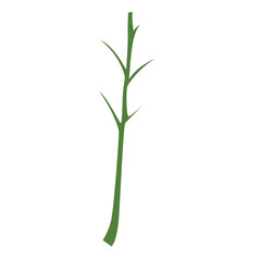 Green plant with a simple stem and leaves, symbolizing growth and harmony in nature.