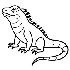 Stylized Iguana Linework