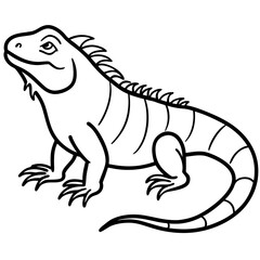 Stylized Iguana Linework