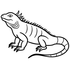 Fototapeta premium Stylized Iguana Linework