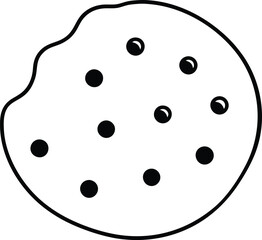 chocolate chip cookie bite icon on white background